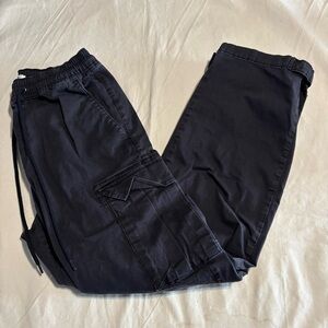 PacSun Black Baggy Cargo Pants Pull on size Small